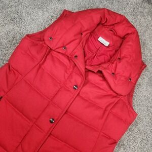 Akris Punto Wool Down Puffer Vest‎ Women Size 10 Red Sleeveless Designer Jacket